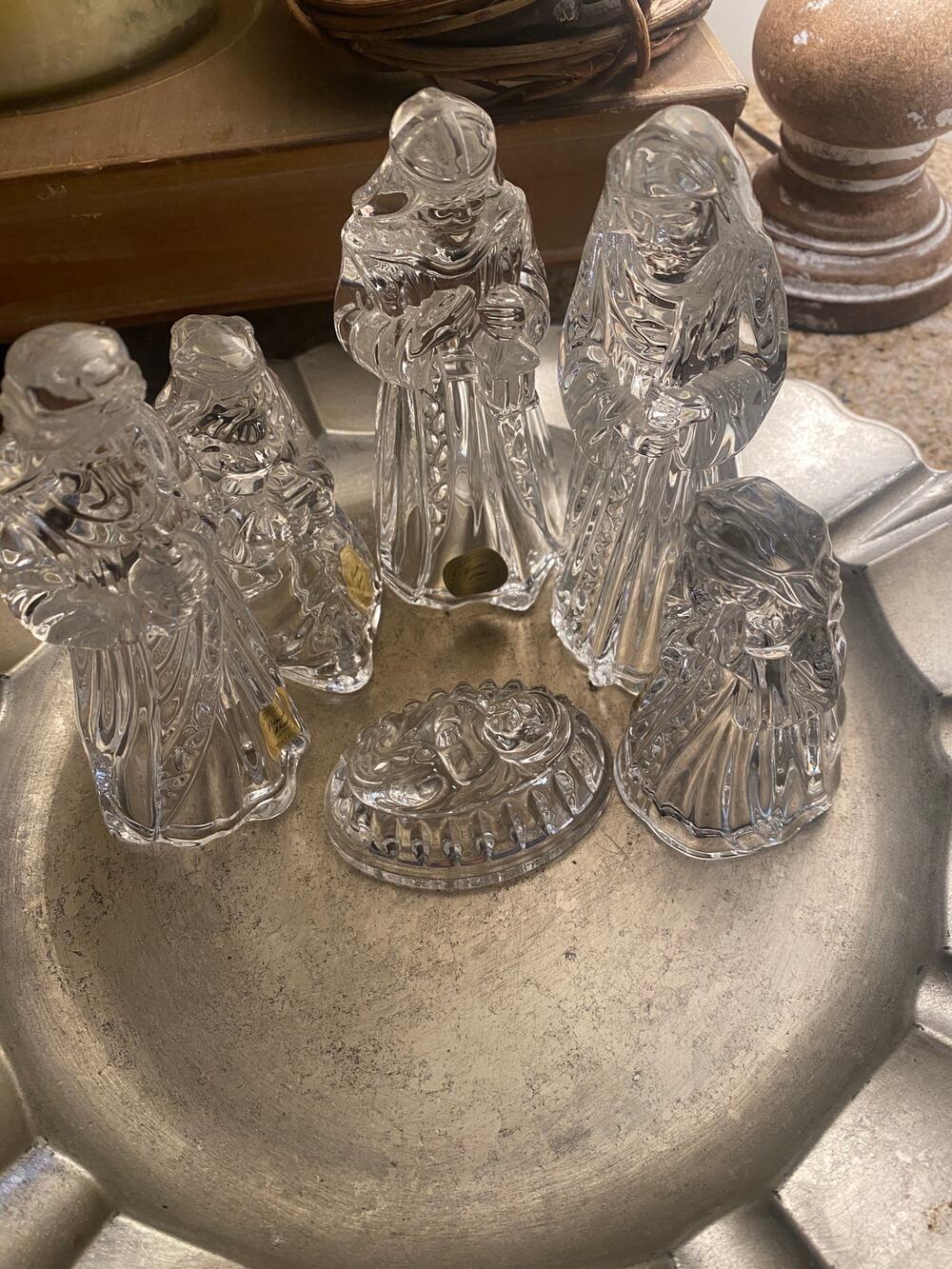 Vintage Princess House Crystal 5 piece Nativity Set 24% Lead Crystal